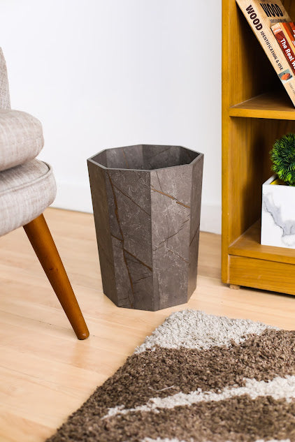 Classy Marble Texture Octagon Trash Bins