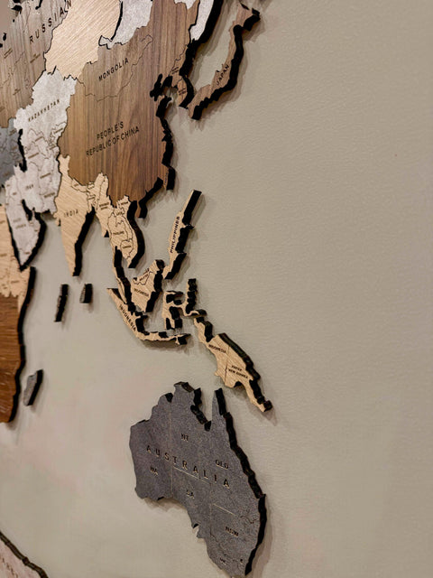 Wooden World Map 120 cm / 47"