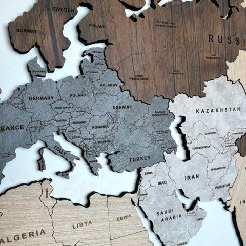 Wooden World Map 120 cm / 47"