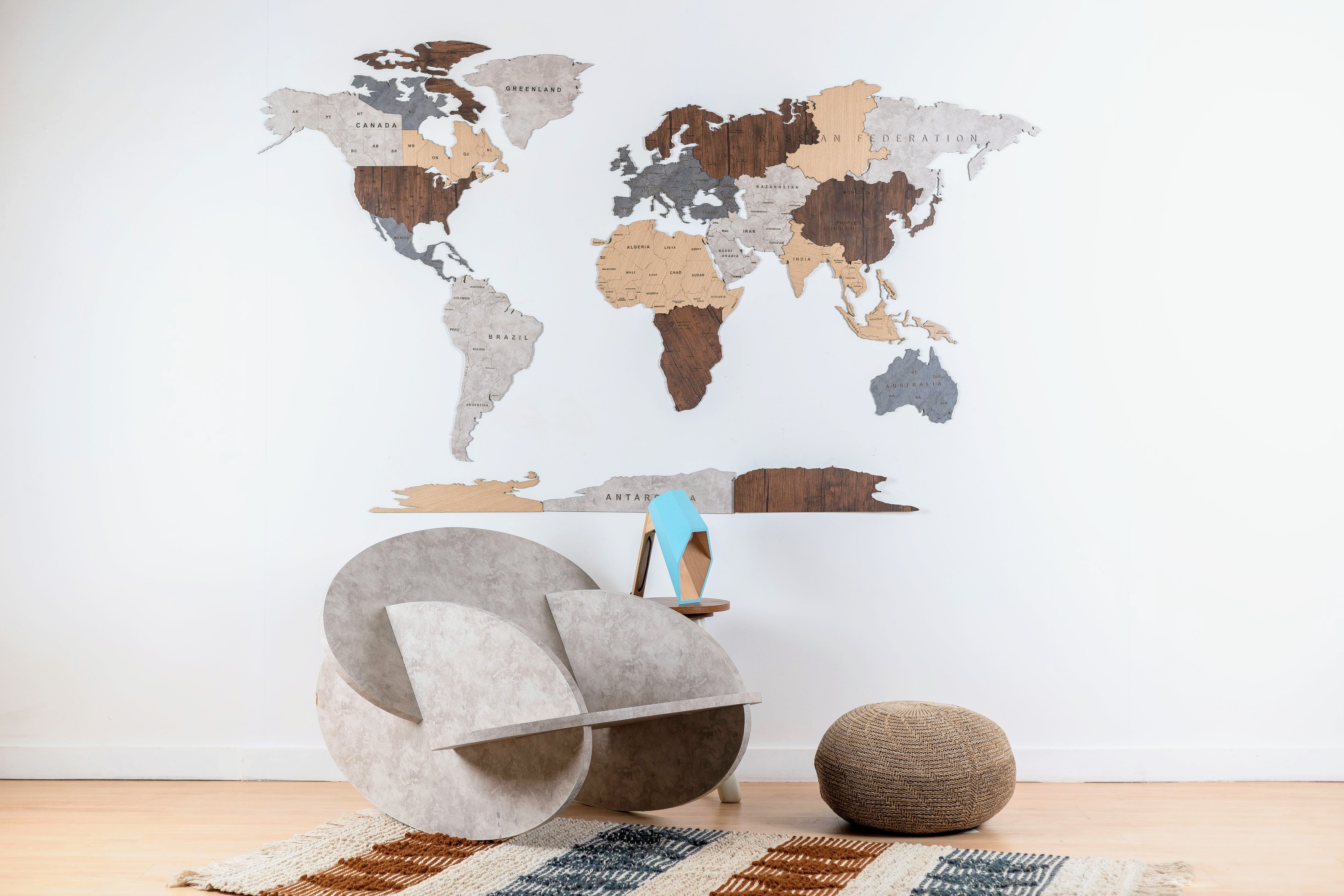 Wooden World Map - Multiple Sizes