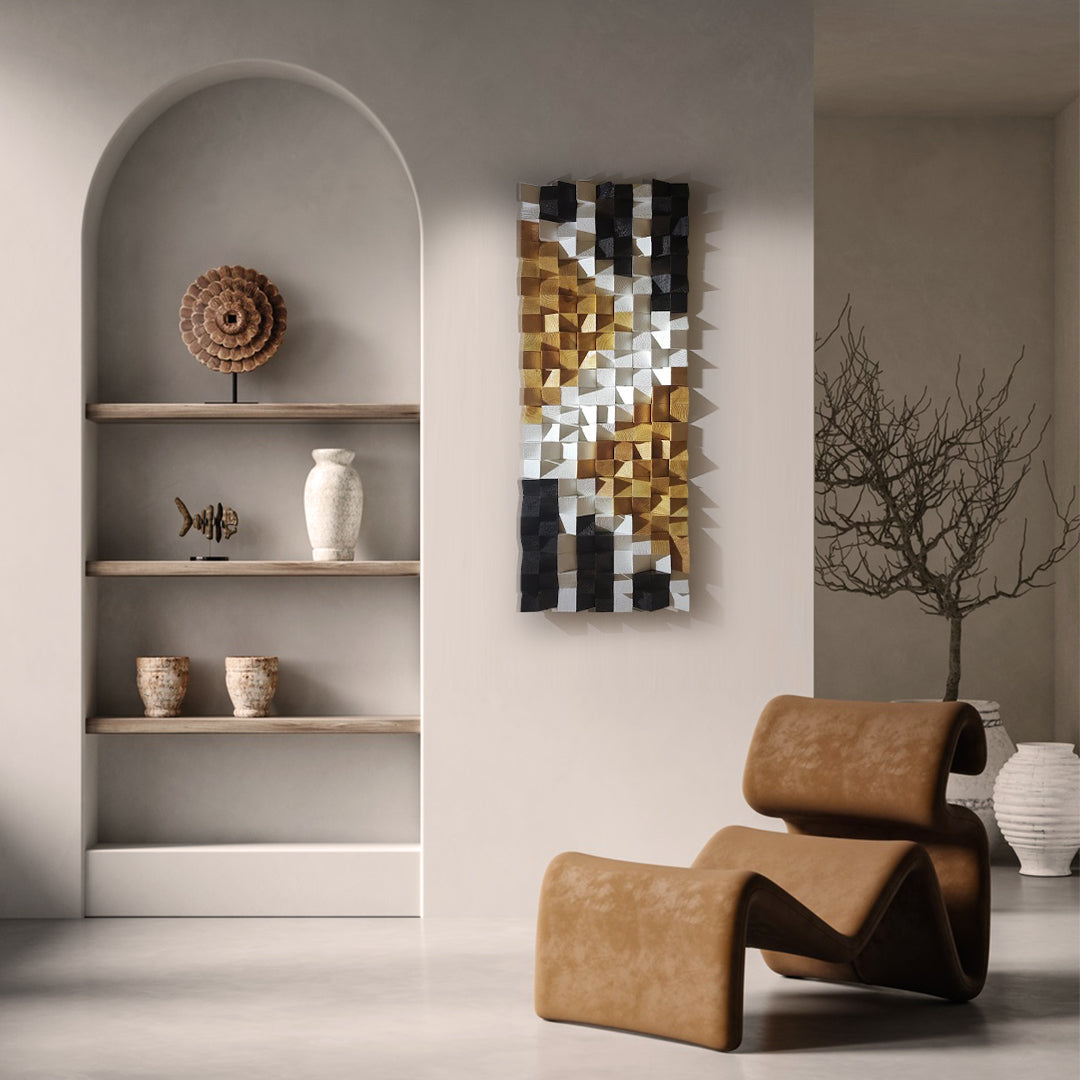Gold Monochrome Wood Wall Decor - Wood Workers Global