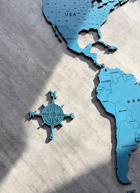 Monochrome World Map - Multiple Sizes