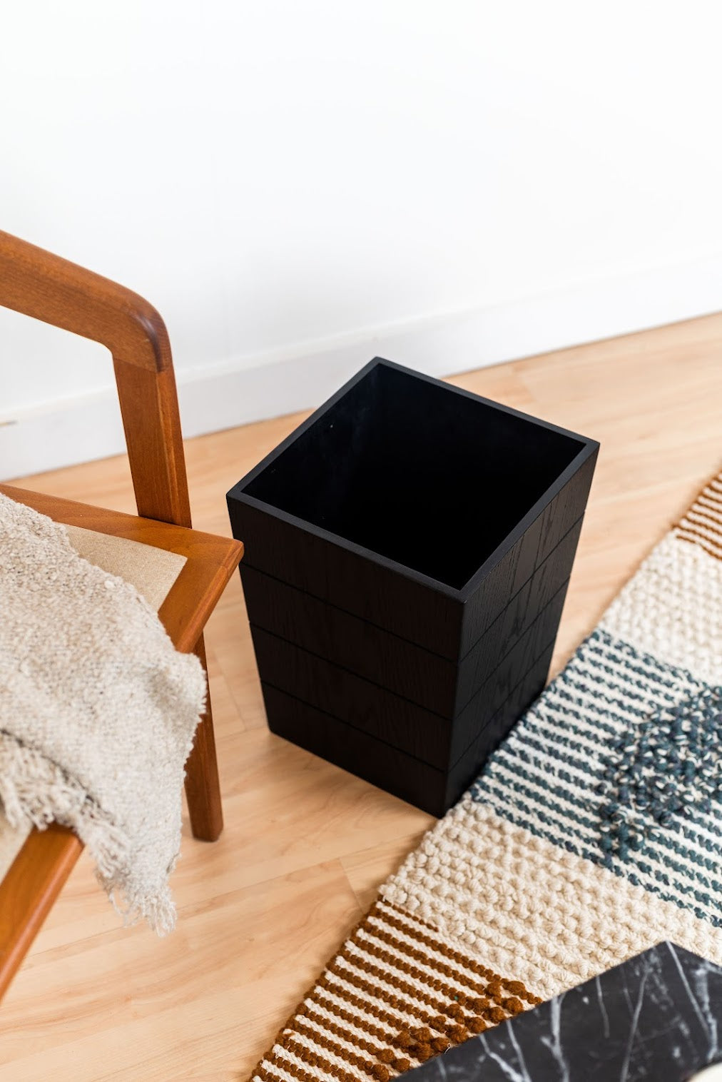 Modern Wooden Trash Bin