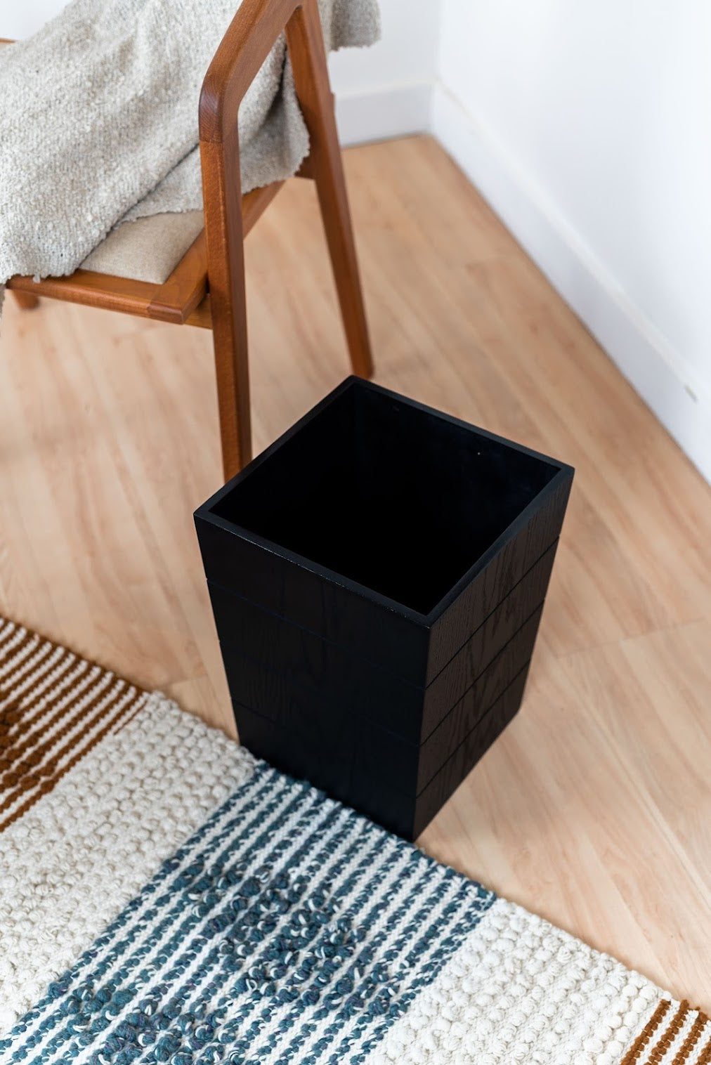 Modern Wooden Trash Bin