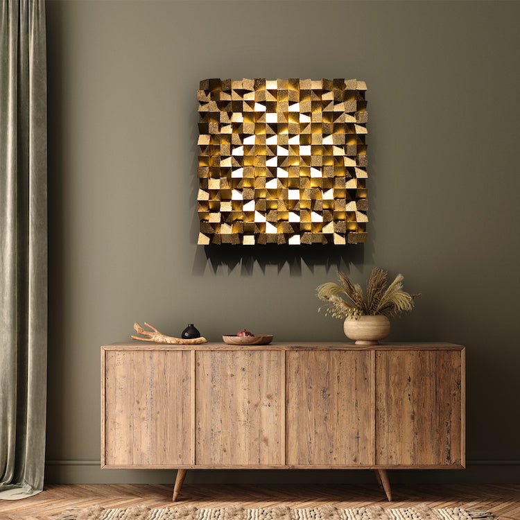 Gold Monochrome Wood Wall Decor - Wood Workers Global