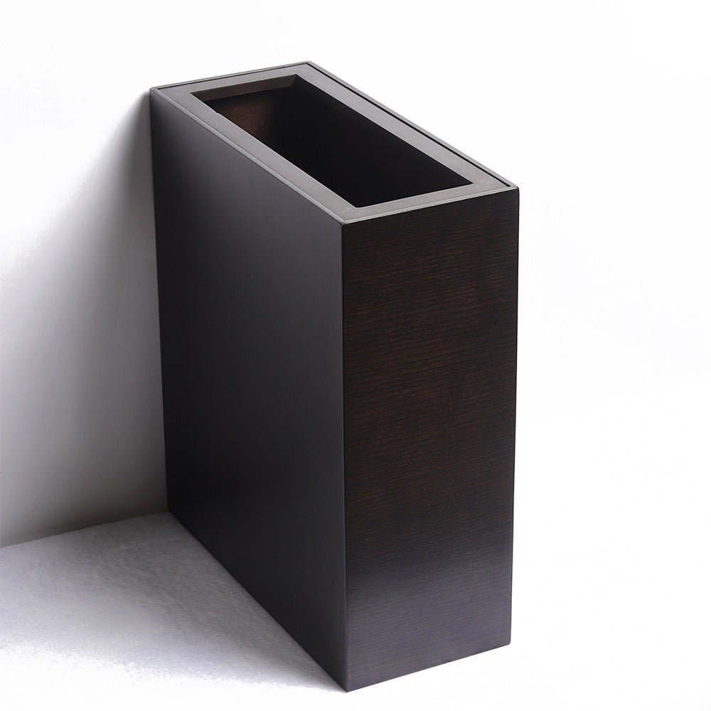 Oblong Black Trash Bin - Wood Workers Global
