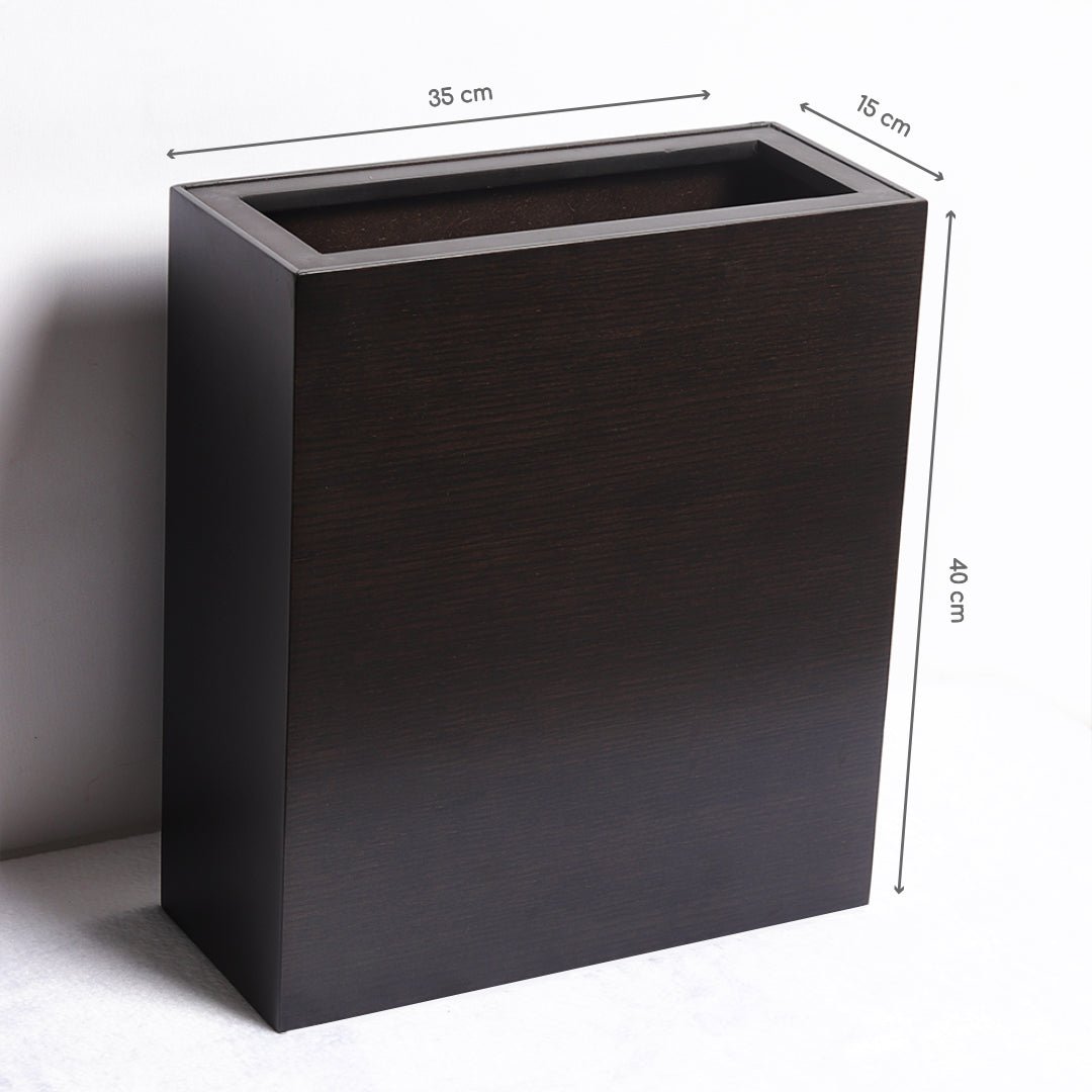 Oblong Black Trash Bin - Wood Workers Global