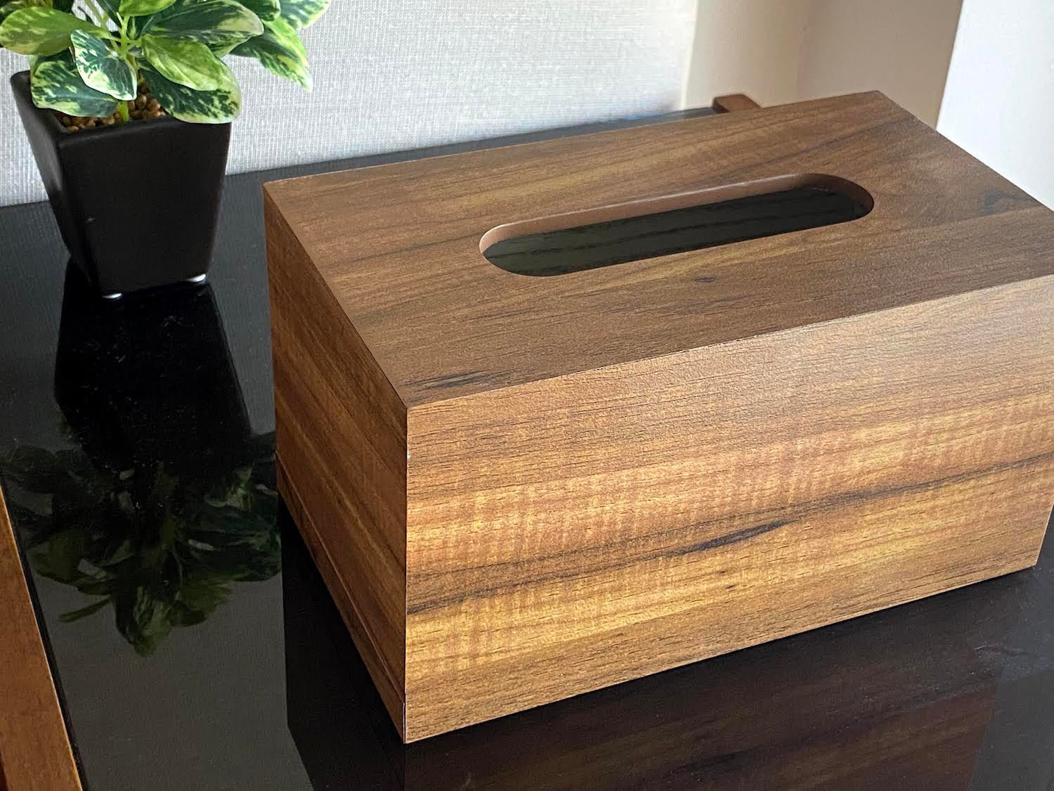 Wooden Office Set of Tray, Trash Bin & Tissue Box - Wood Workers Global