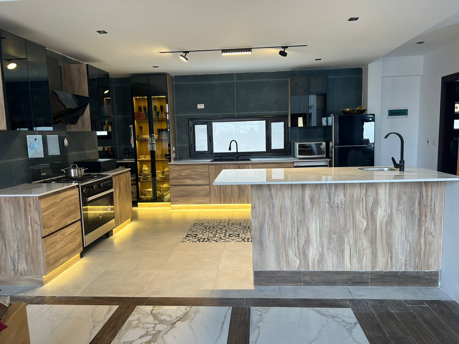 Open Kitchen with a Rustic Finish