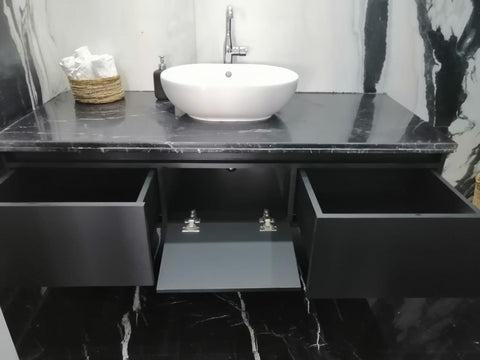 Solid Black HPL Bathroom unit