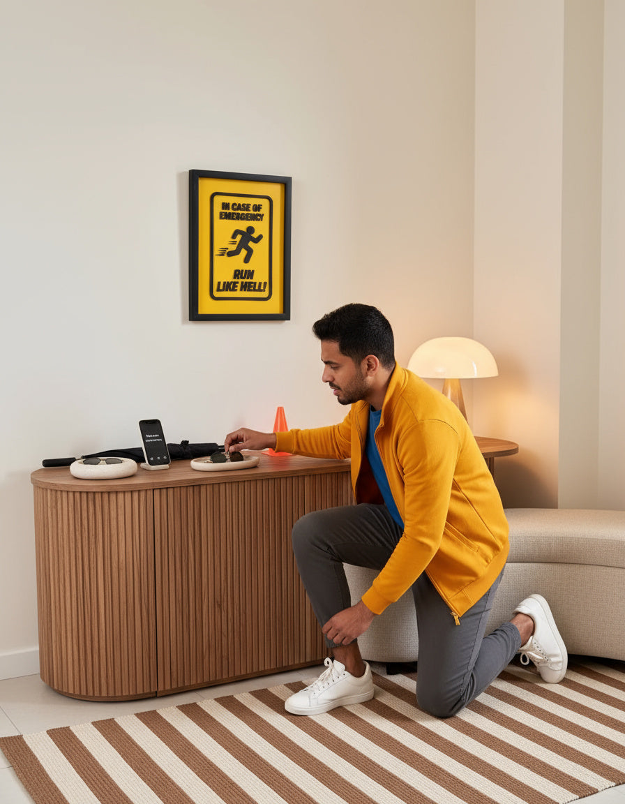 In case of an emergency - RUN LIKE HELL - Wall Art