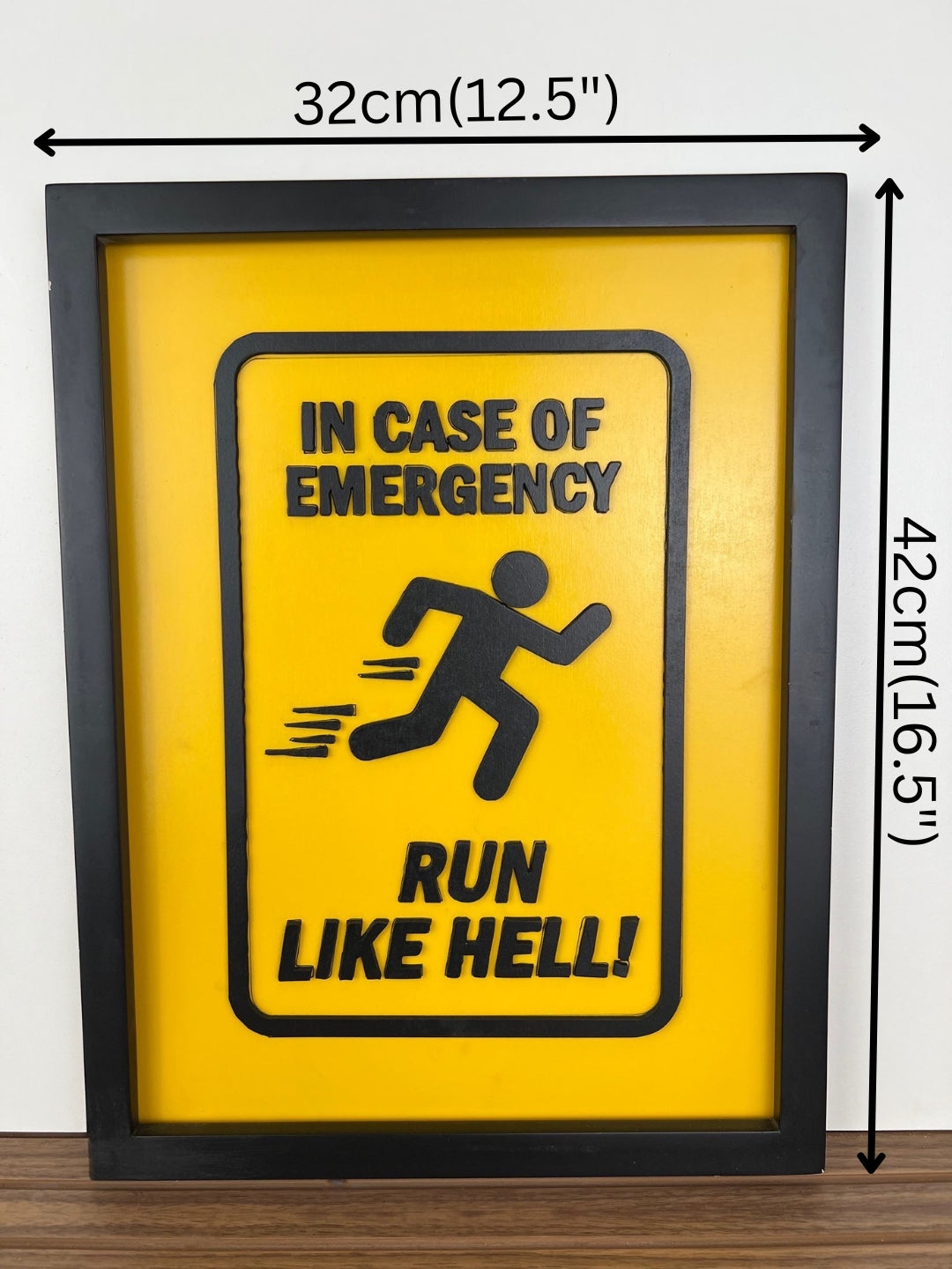 In case of an emergency - RUN LIKE HELL - Wall Art