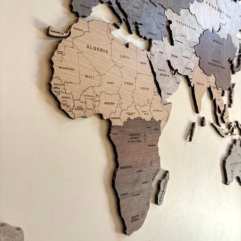Wooden World Map - Multiple Sizes