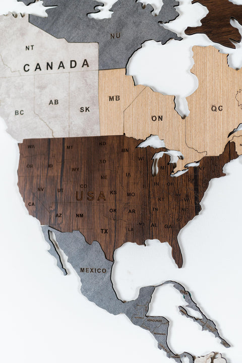 Wooden World Map 120 cm / 47"