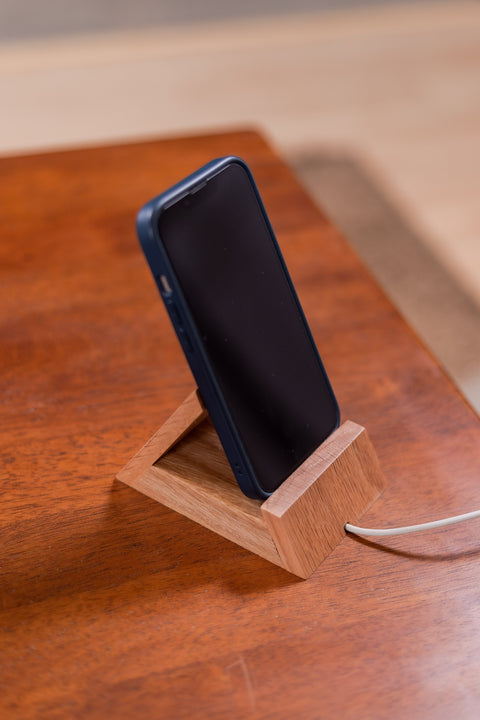 Handcrafted Wooden Mobile Holder – Sleek and Functional