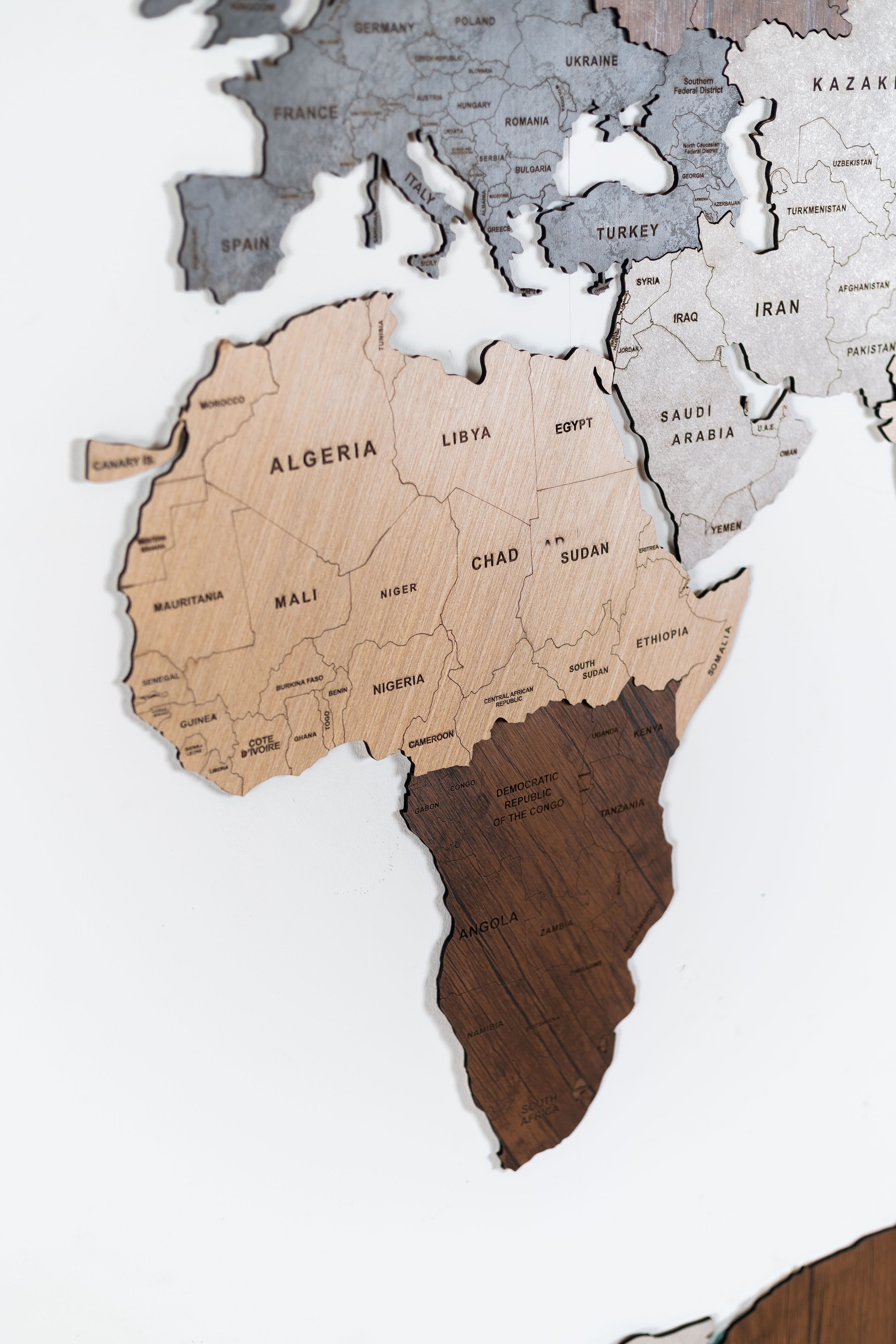 Wooden World Map - Multiple Sizes