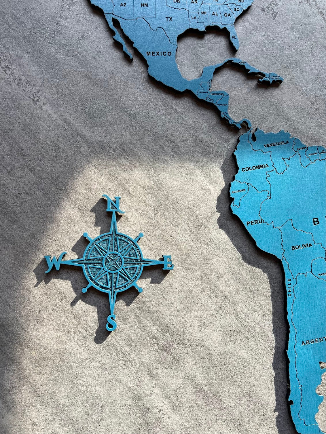 Monochrome World Map - Multiple Sizes