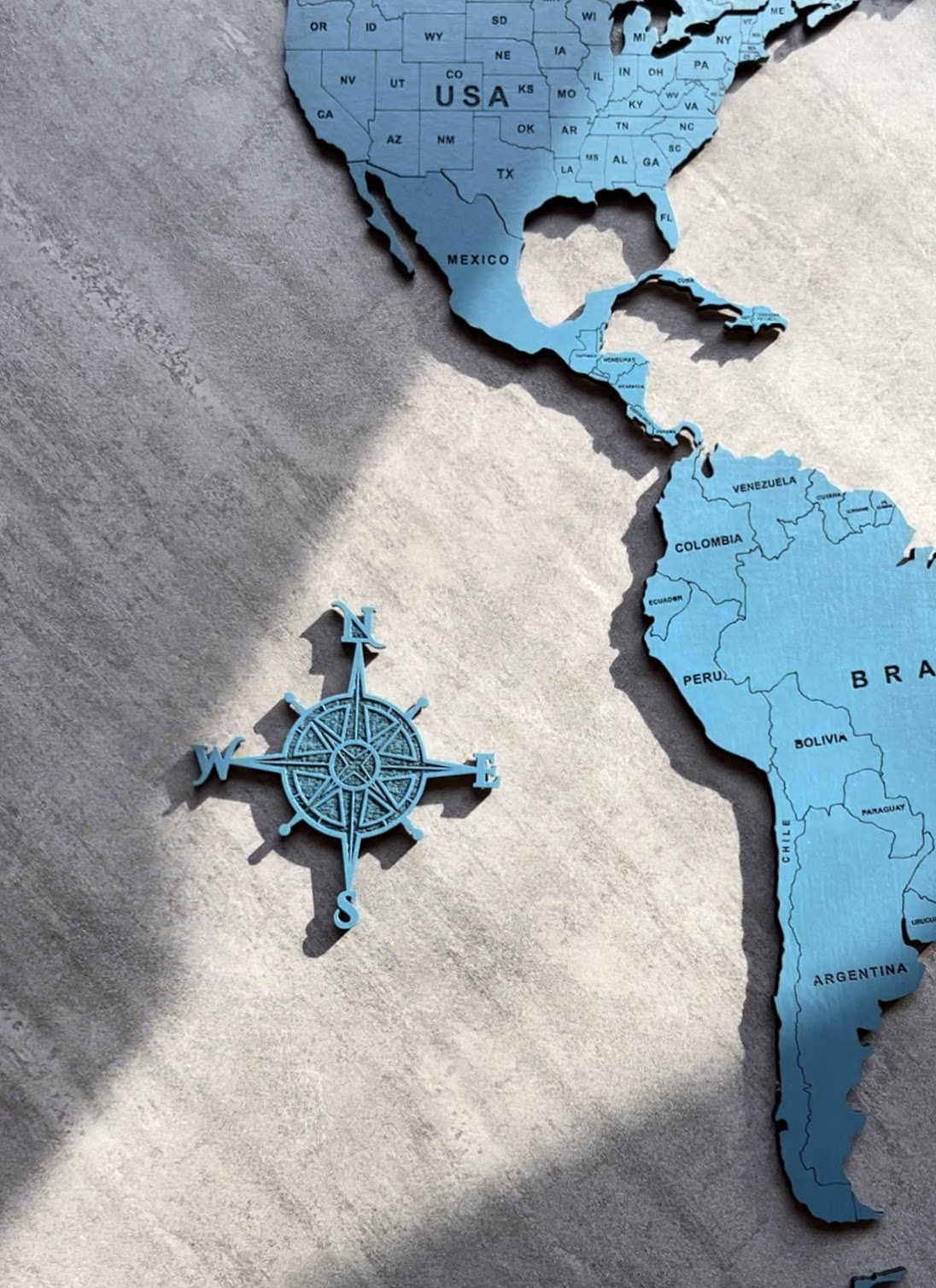 Monochrome World Map - Multiple Sizes