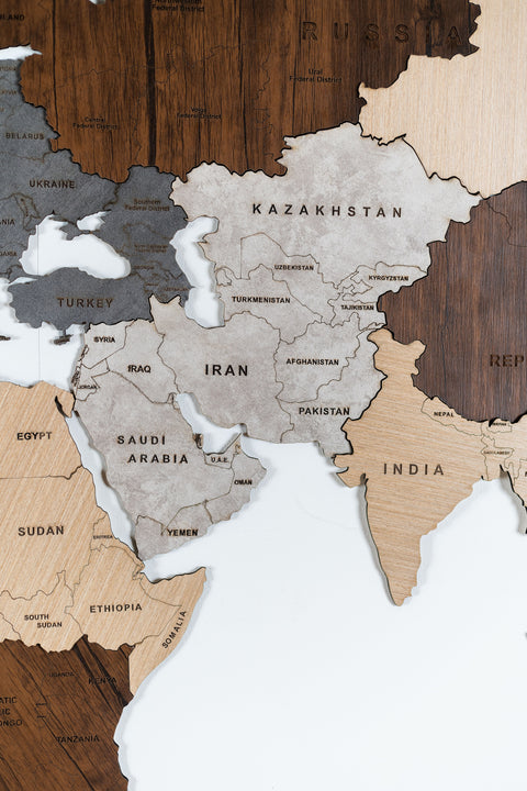 Wooden World Map 120 cm / 47"