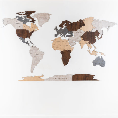 Wooden World Map 150cm / 59"