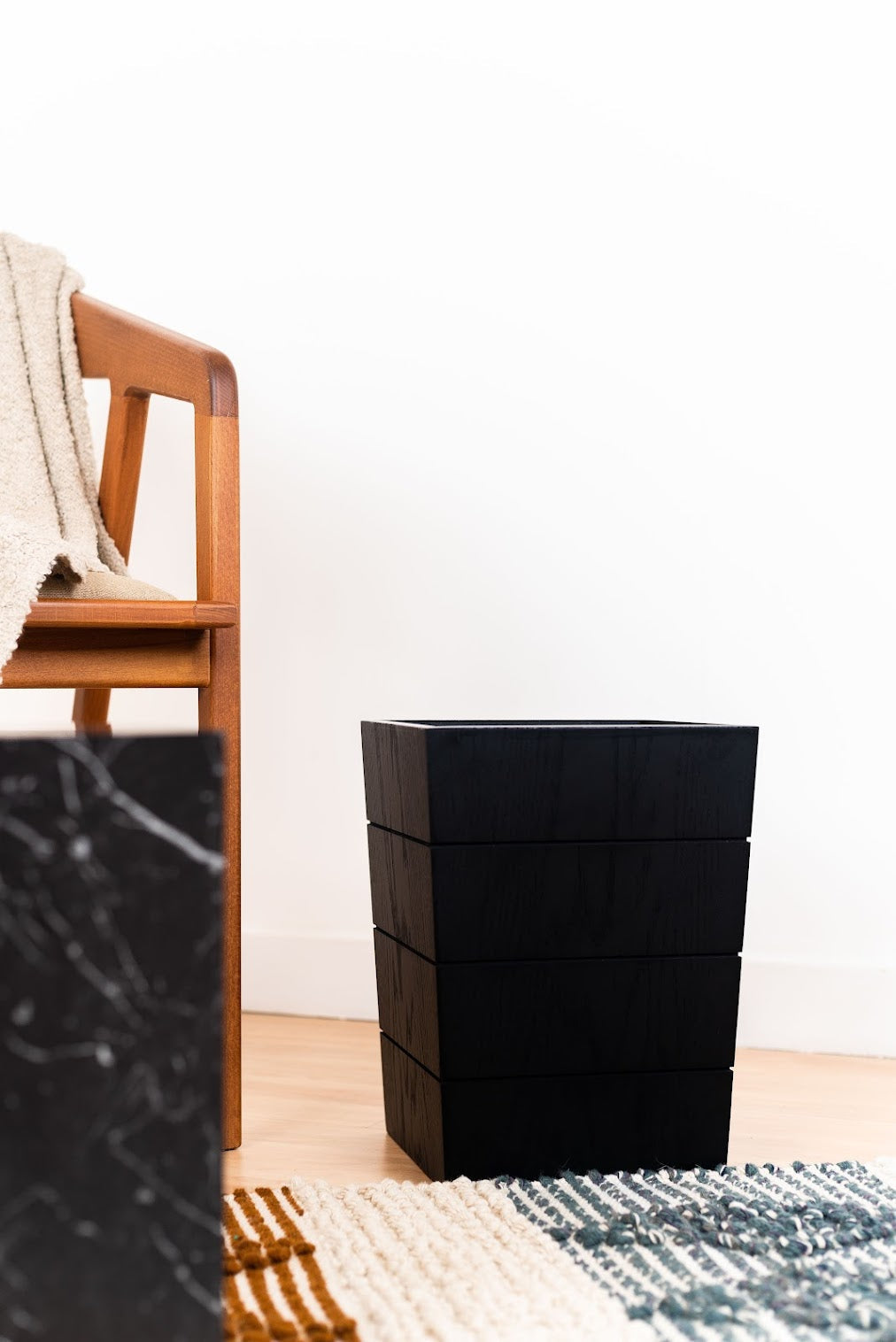Modern Wooden Trash Bin