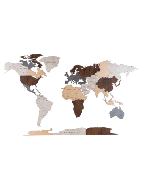 Wooden World Map - Multiple Sizes
