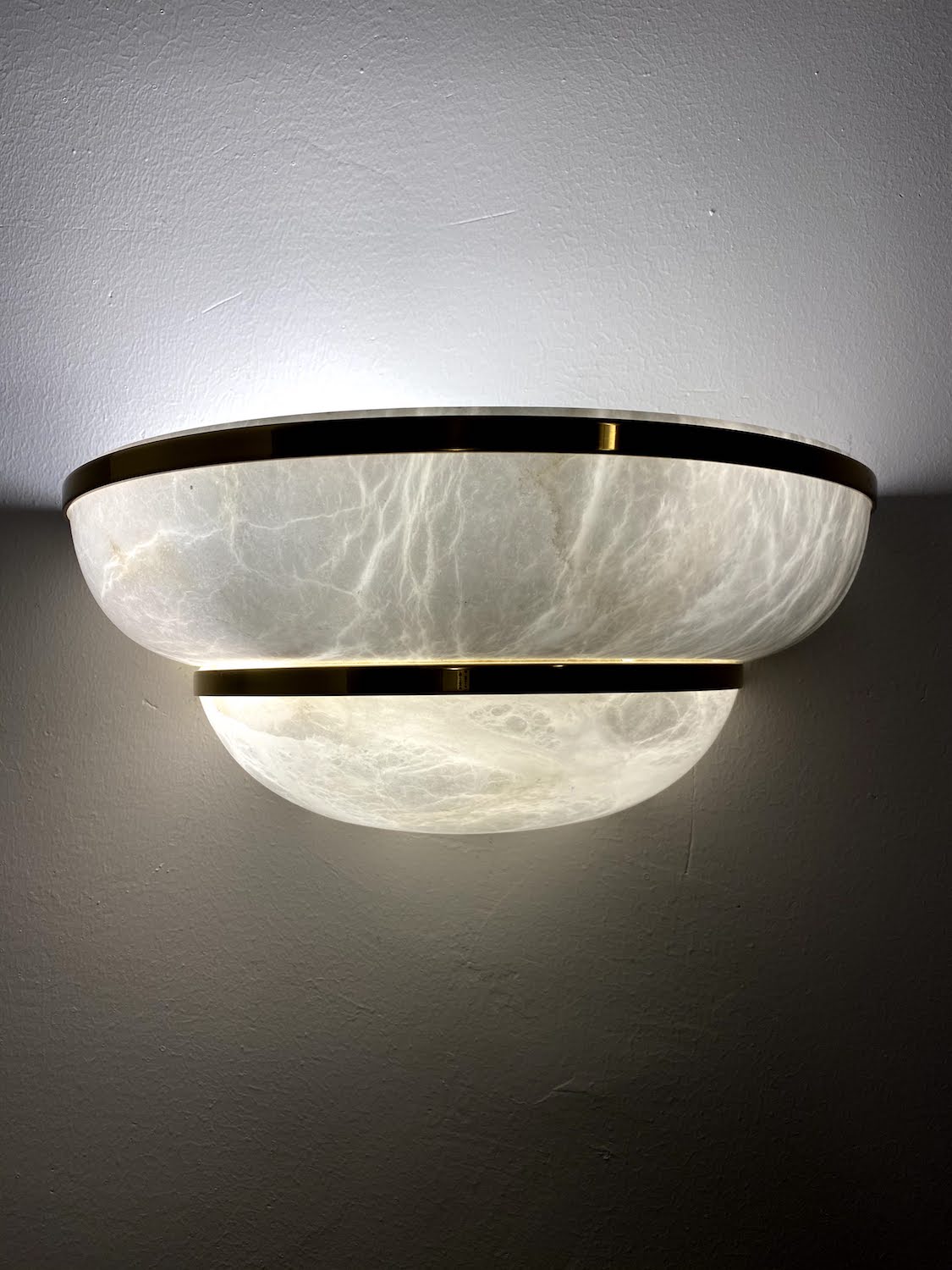 Alabaster Lamp With Gold Stainless Frame