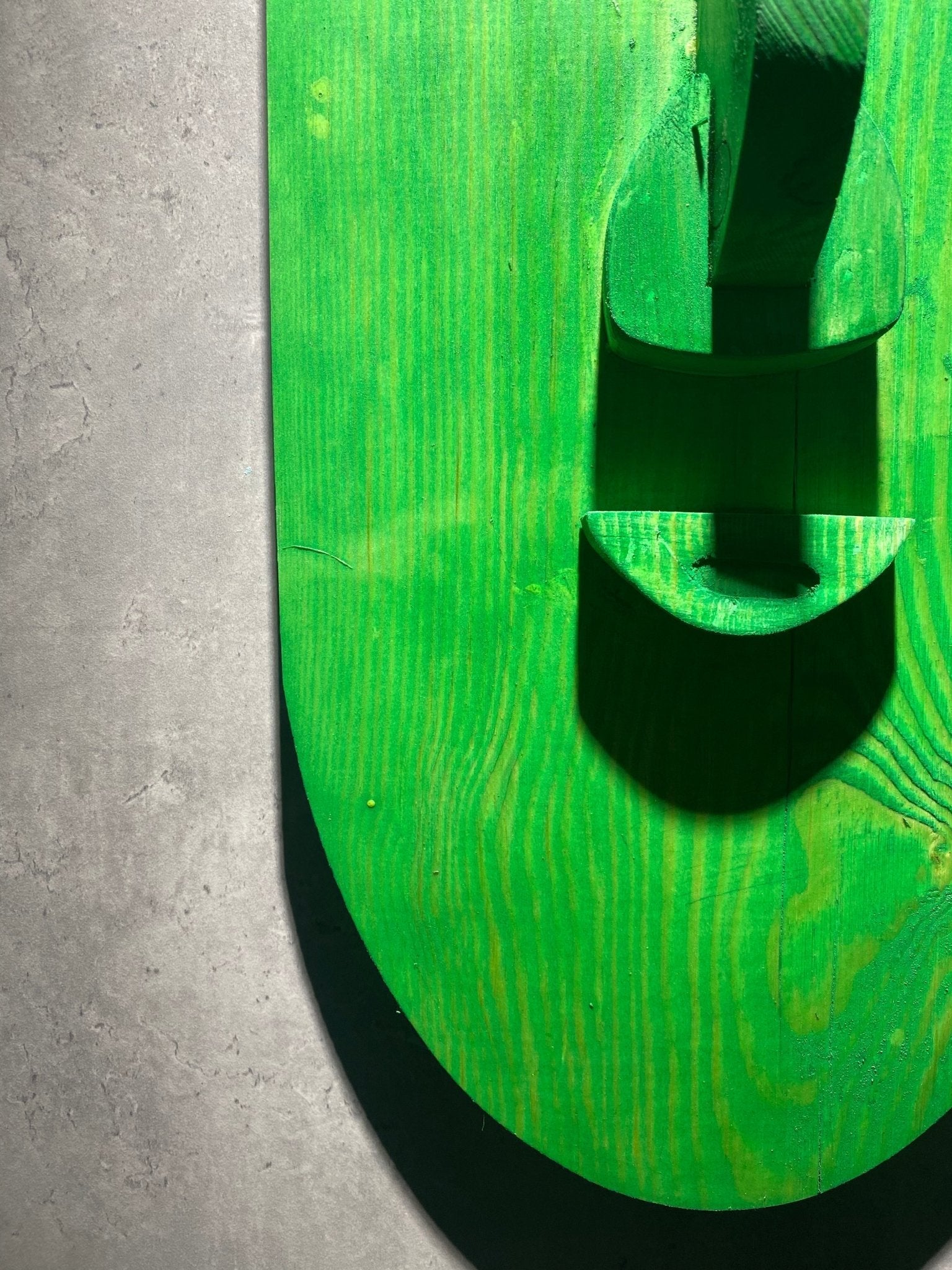 Green Face Wood Art