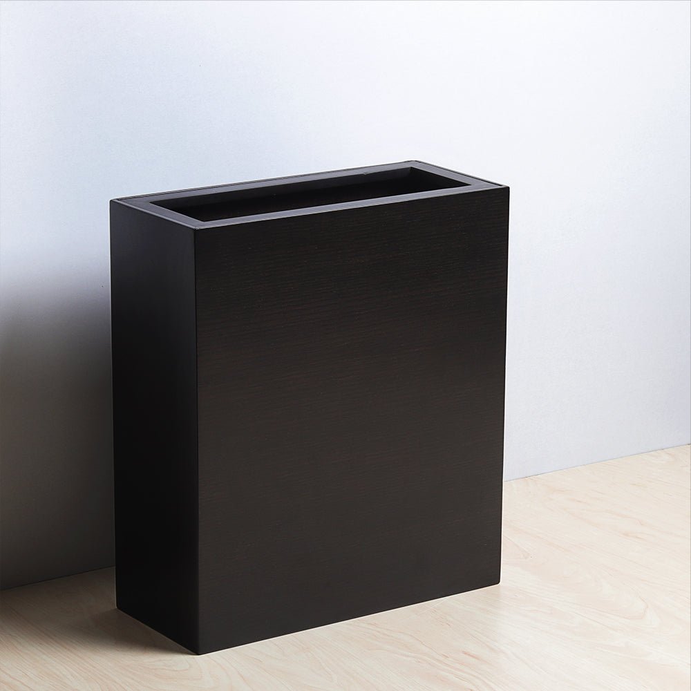 Oblong-Black-Trash-Bin