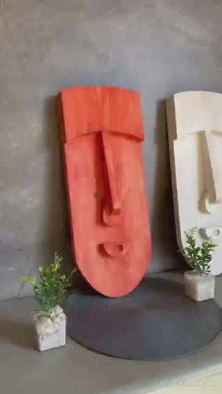 Green Face Wood Art