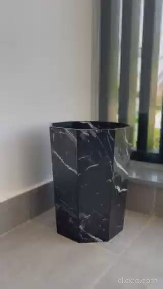 Classy Marble Texture Octagon Trash Bins