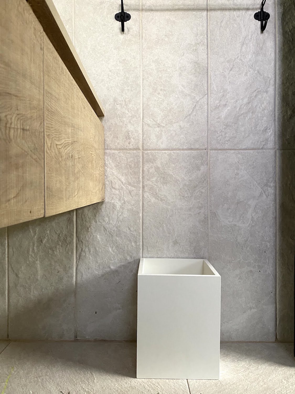 Rectangular Wooden Trash Bin