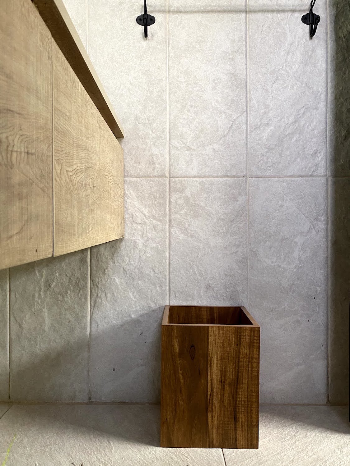 Rectangular Wooden Trash Bin