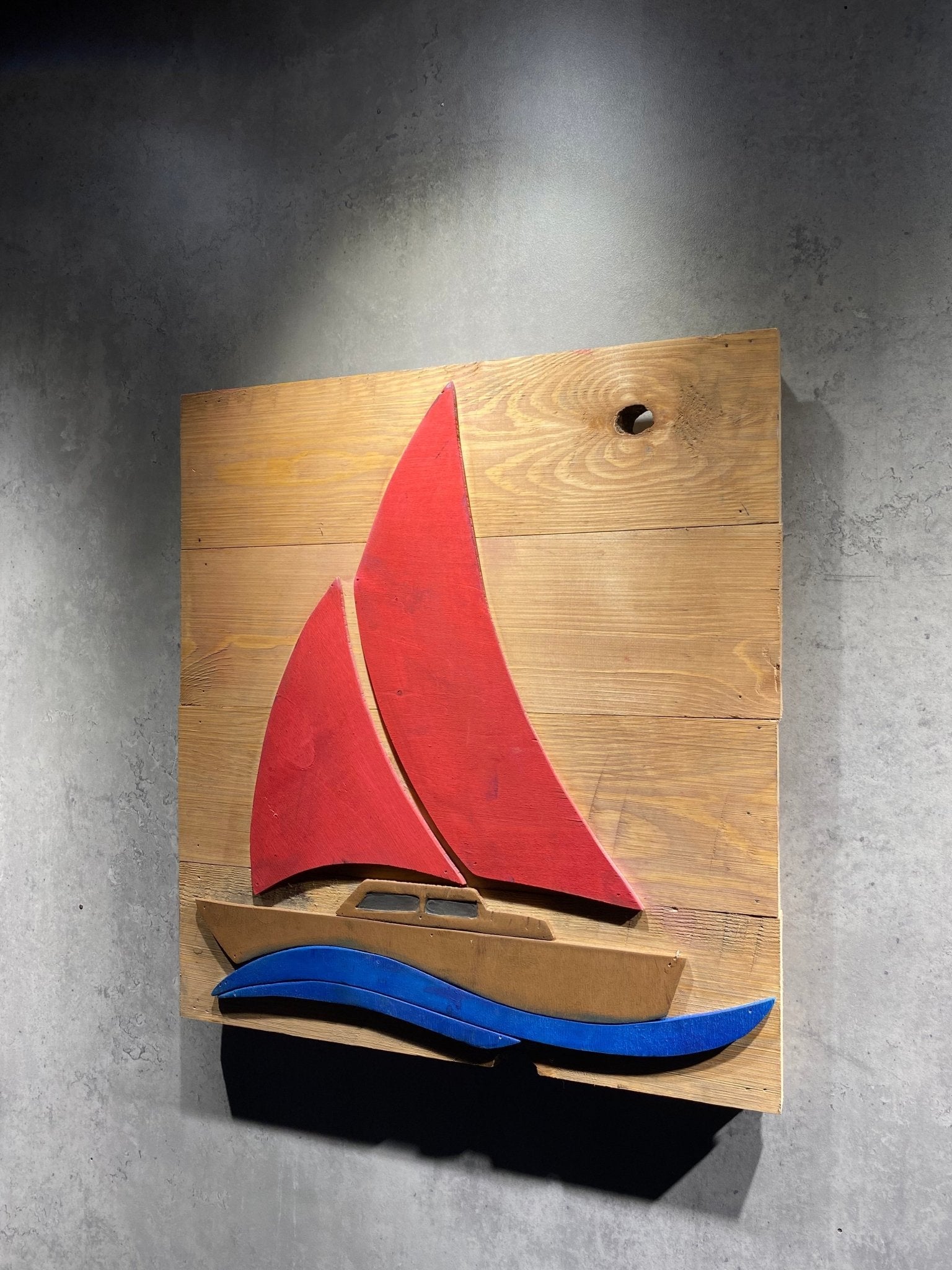 Red Boat Wood Art