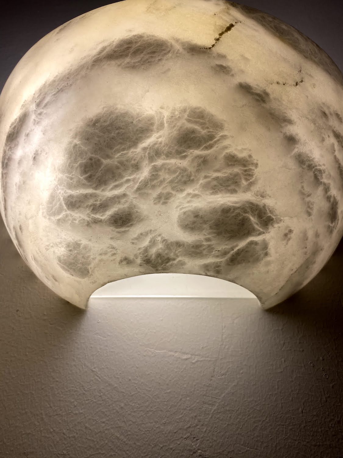Semi Circular Alabaster Wall Lamp