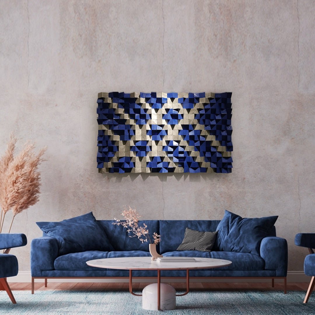 Blue And White Sound Diffuser - Wood Workers Global