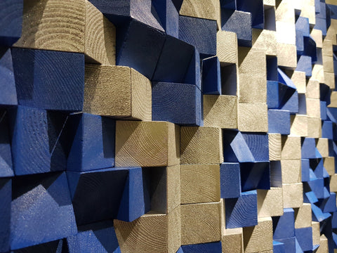 Blue And White Sound Diffuser - Wood Workers Global
