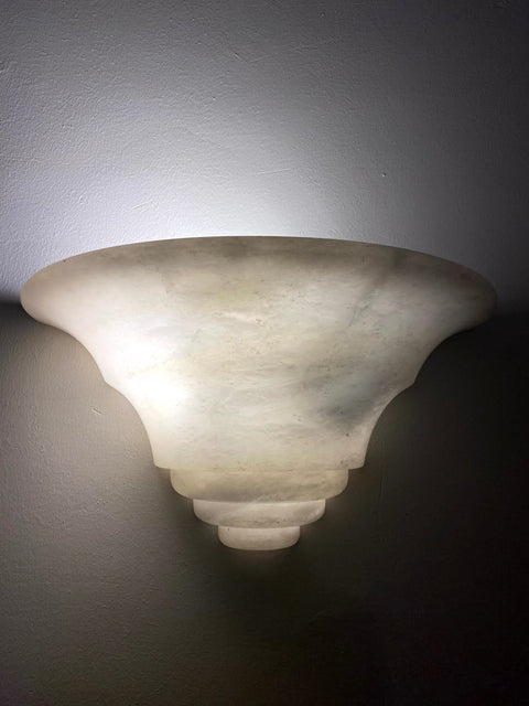 Cone Shaped Alabaster Lamp - Wood Workers Global
