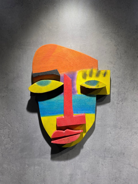 Cubist Wall Hanging Mask - Wood Workers Global