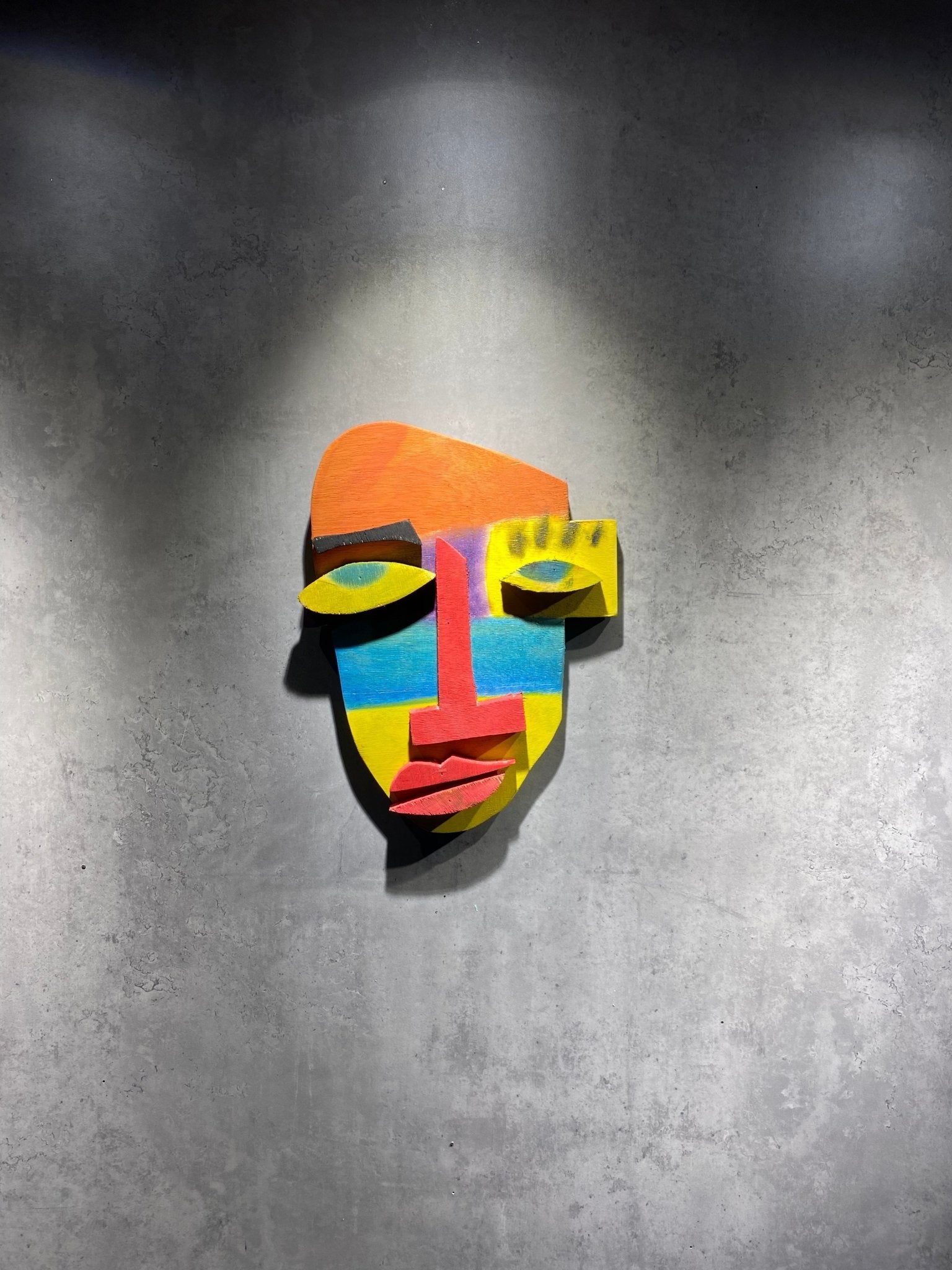 Cubist Wall Hanging Mask - Wood Workers Global