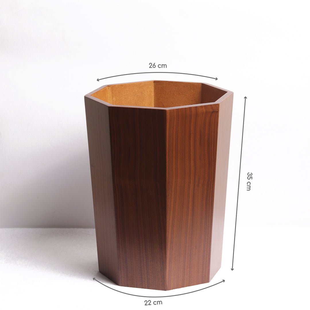 Octagon Wooden Trash Bin - Wood Workers Global