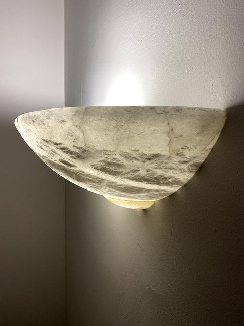 Oval Shaped Alabaster Lamp - Wood Workers Global