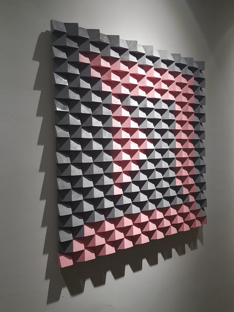 Pink And Gray Wood Wall Art - Wood Workers Global