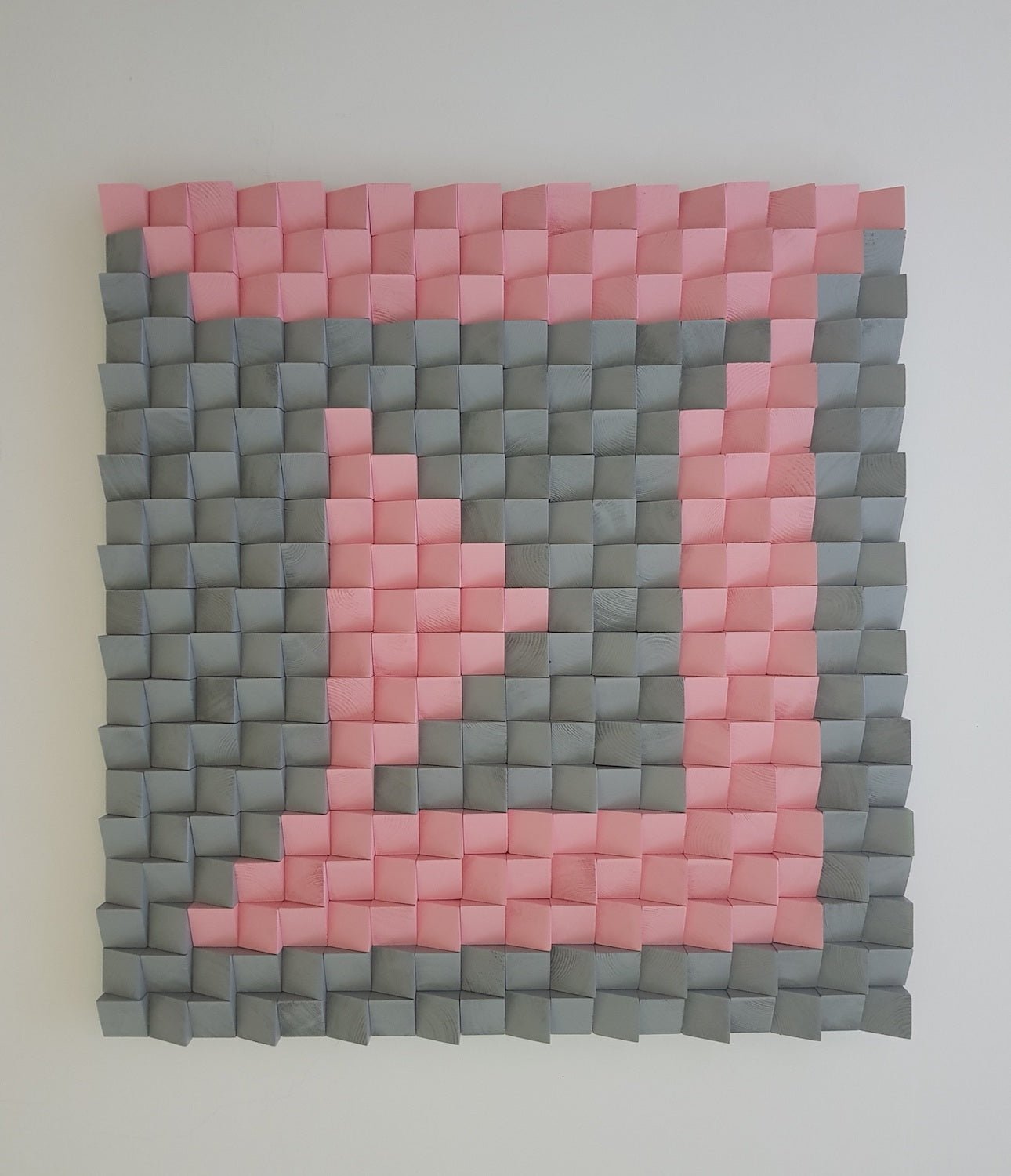 Pink And Gray Wood Wall Art - Wood Workers Global