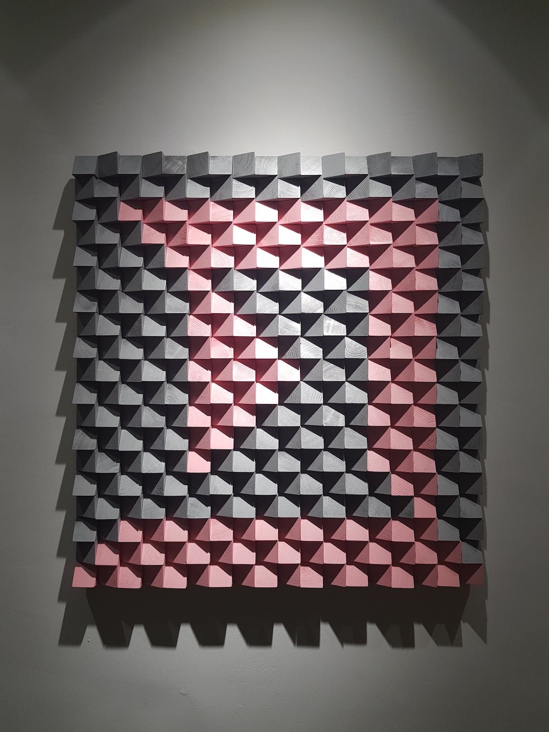 Pink And Gray Wood Wall Art - Wood Workers Global