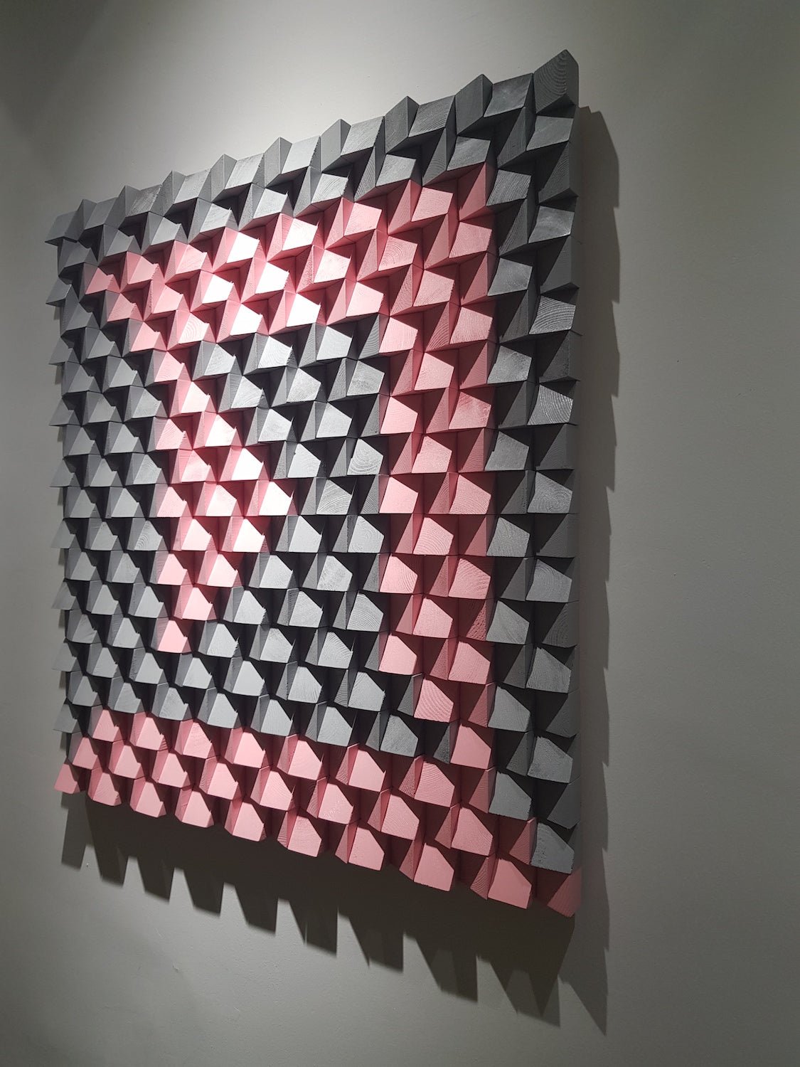Pink And Gray Wood Wall Art - Wood Workers Global