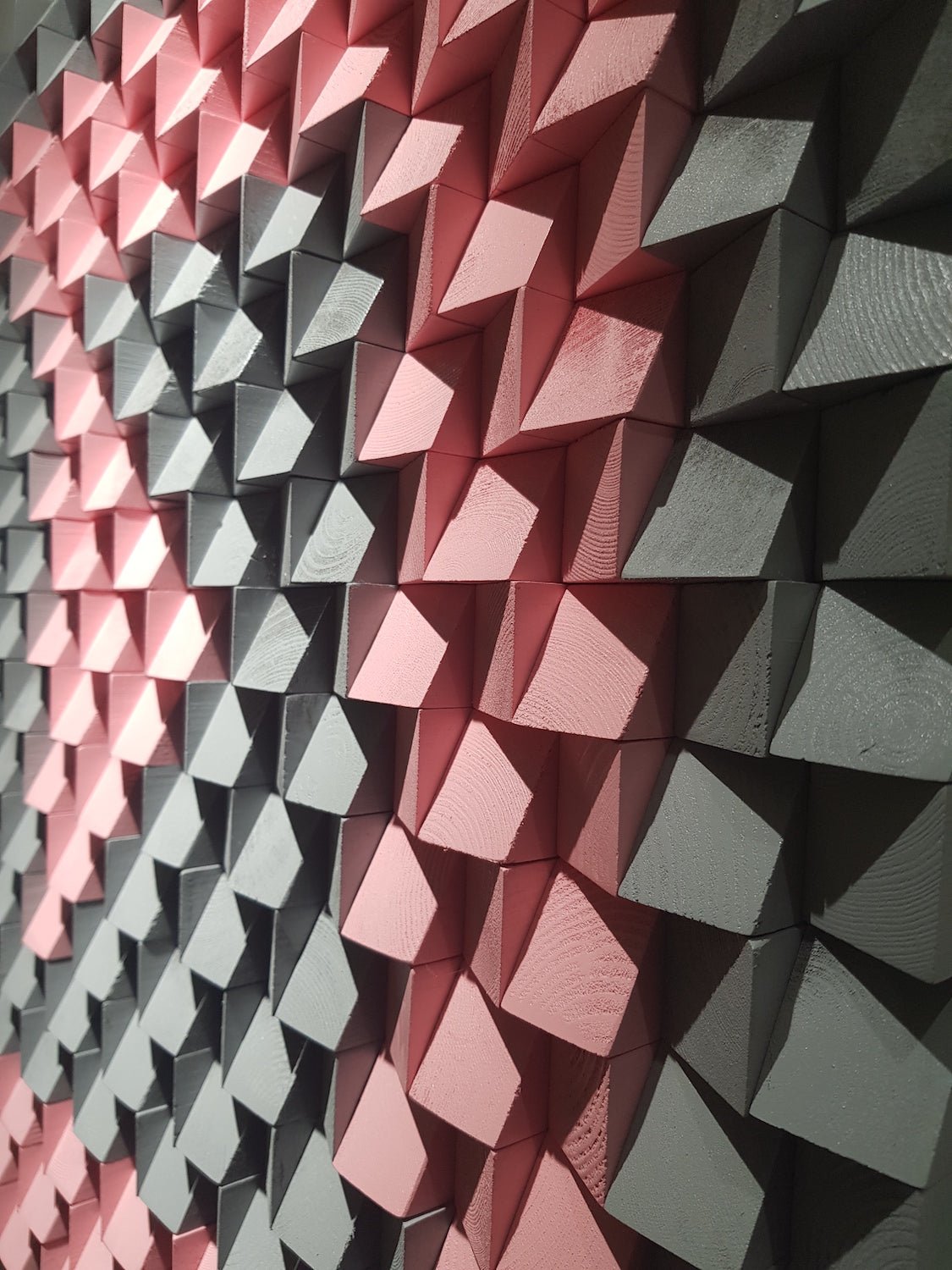 Pink And Gray Wood Wall Art - Wood Workers Global