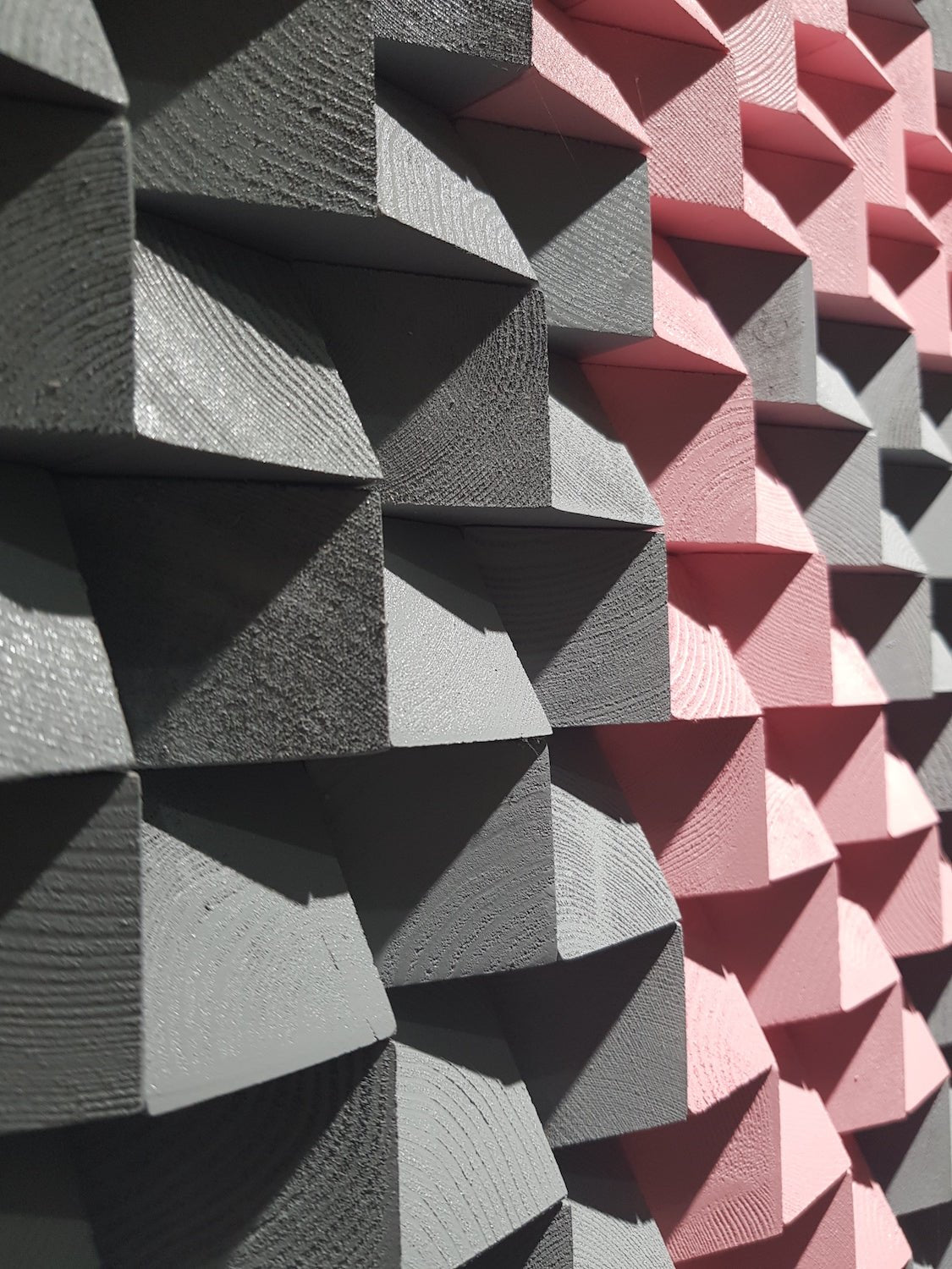 Pink And Gray Wood Wall Art - Wood Workers Global