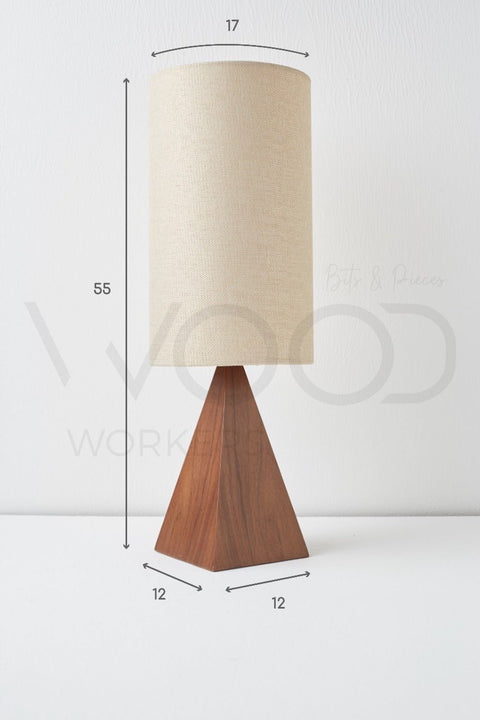 Triangular Walnut Table Lamp - Wood Workers Global