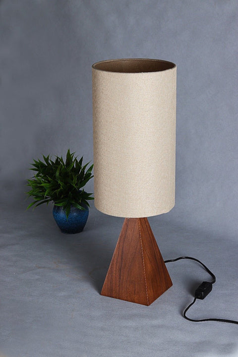 Triangular Walnut Table Lamp - Wood Workers Global
